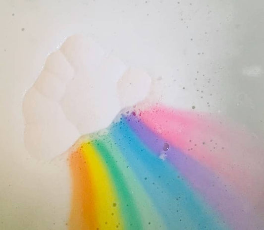 Rainbow Fluffy White Cloud Bath Bomb