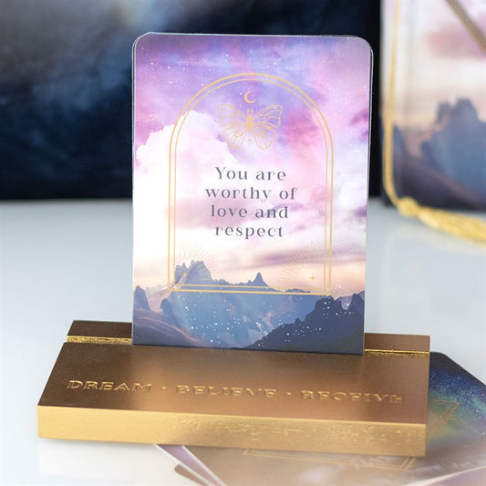 Affirmation Cards with Wooden Stand - Start Each Day with a Touch of Magic