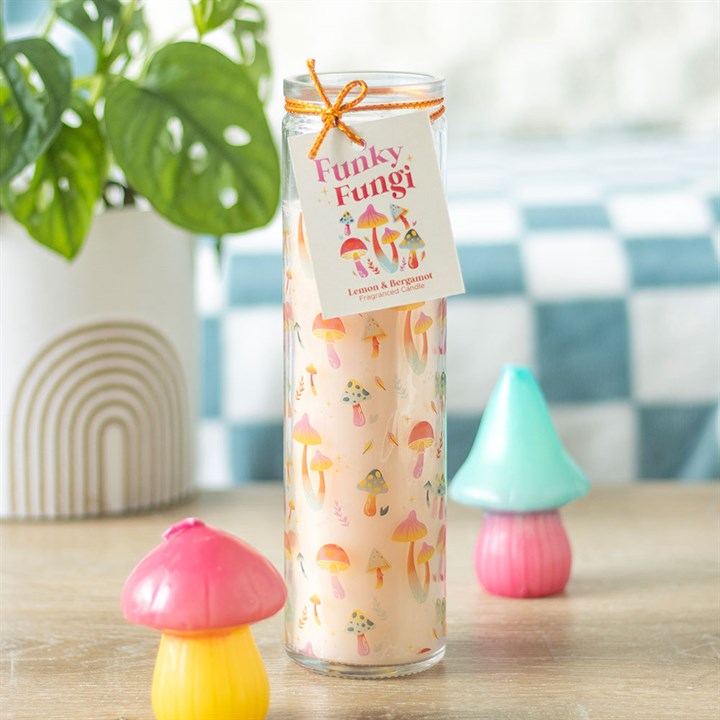 Mushroom Print Tube Candle