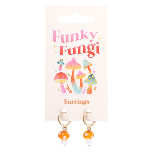 Orange Mushroom Earrings