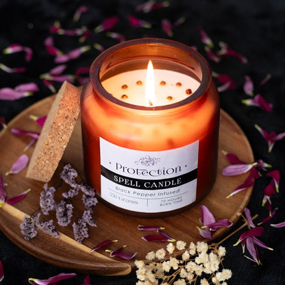 Protection Candle: Black Pepper Protection Jar Candle – Shield Your Energy & Strengthen Security