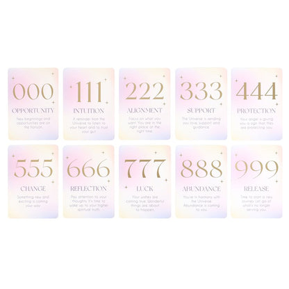 Angel Number Affirmation Cards with Wooden Stand – Divine Guidance for Daily Inspiration