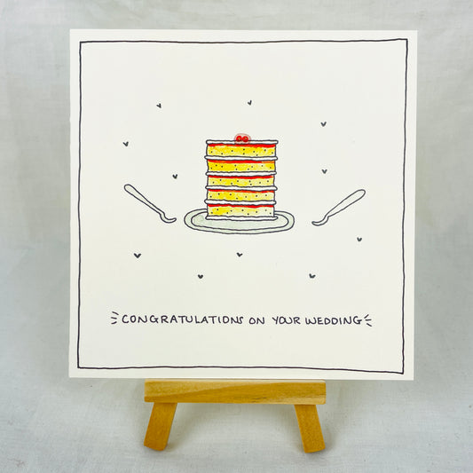 Greetings Card: ‘Congratulations on Your Wedding’ Cake Design Card