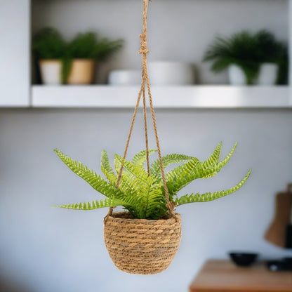 Artificial Hanging Fern Plant. - Forever After Collective