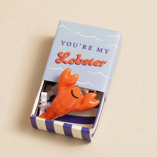 Tiny Matchbox Ceramic Token: Lobster